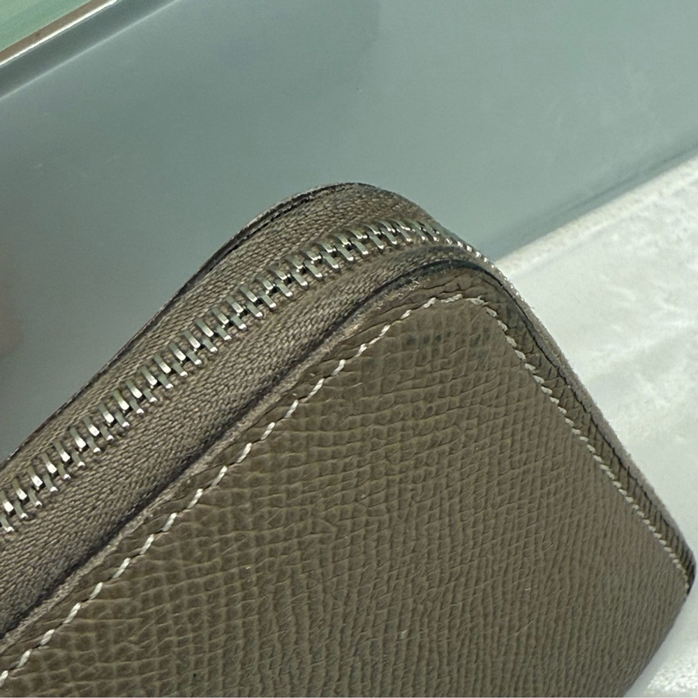 Authentic Hermes Chevre Leather Zip Wallet - Picture 7 of 15